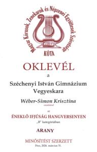 Éneklő ifjúság minősítő hangverseny (Kodály Gimnázium